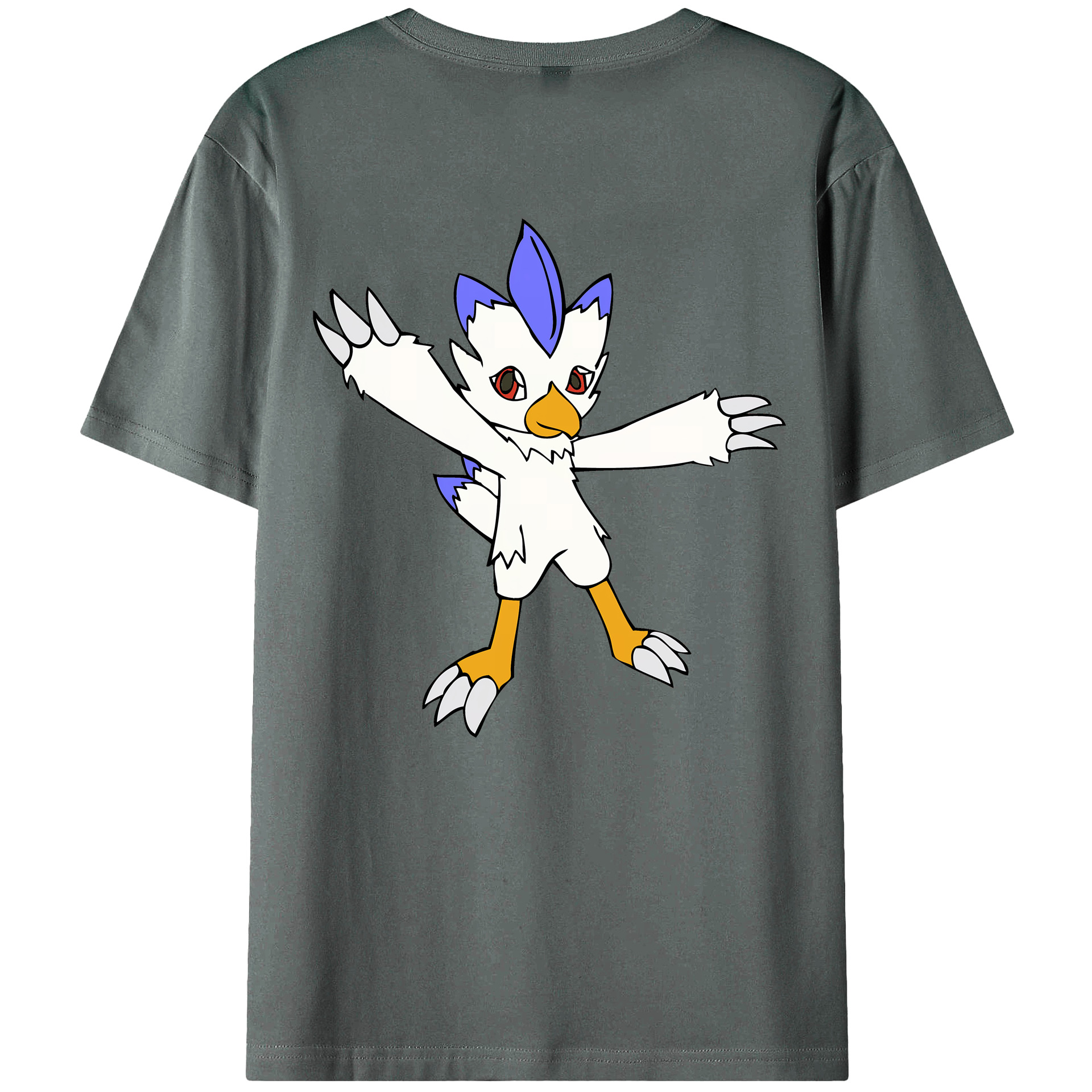 （画像用） Digimon デジタルモンスター/デジモン 綿100％ メンズ半袖Tシャツ（バックプリント） 通気性